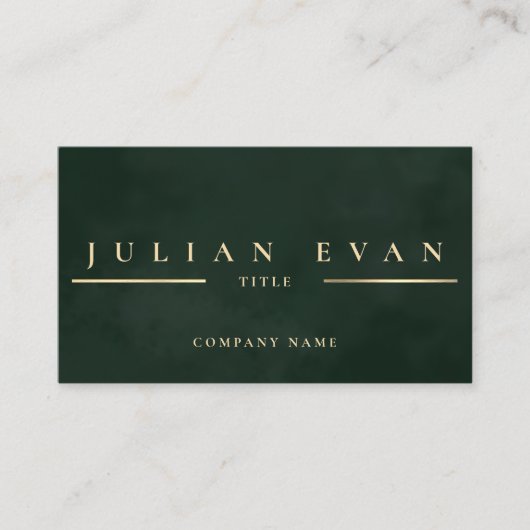 Glamoureuze glanzende Emerald Green & Gold Visitekaartje (Voorkant)