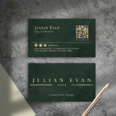 Glamoureuze glanzende Emerald Green & Gold Visitekaartje