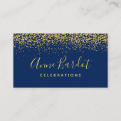 Glamoureuze Glitter Confetti Navy Blue Visitekaartje (Voorkant)