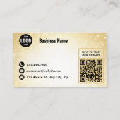 Glamoureuze Glitter Gold QR Code Loyaliteitskortin Kortingskaartje (Achterkant)