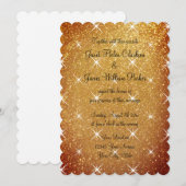 Glamoureuze glitter gouden glitter bruiloft uitnod kaart (Voorkant / Achterkant)