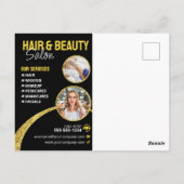 Glamoureuze Glitter Hair Stylist Beauty Salon Briefkaart (Achterkant)