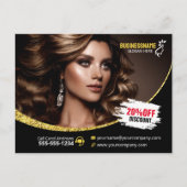 Glamoureuze Glitter Hair Stylist Beauty Salon Briefkaart (Voorkant)