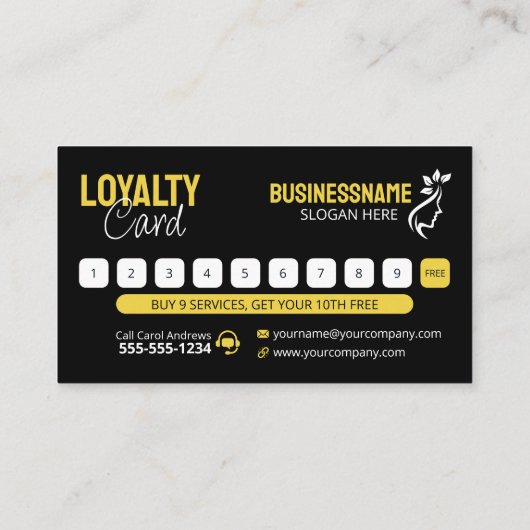 Glamoureuze Glitter Hair Stylist Beauty Salon Klantenkaartje (Achterkant)