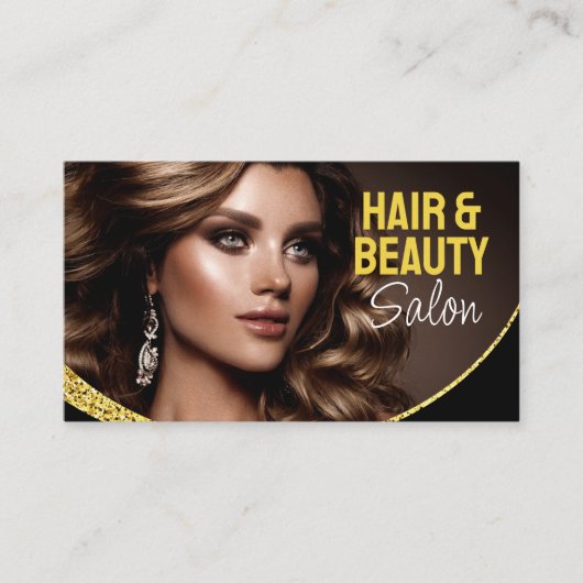 Glamoureuze Glitter Hair Stylist Beauty Salon Klantenkaartje (Voorkant)
