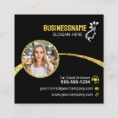 Glamoureuze Glitter Hair Stylist Beauty Salon Vierkante Visitekaartje (Achterkant)