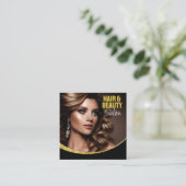 Glamoureuze Glitter Hair Stylist Beauty Salon Vierkante Visitekaartje (Staand voorkant)