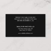 Glamoureuze Glitter Modern Beauty Coupon Kaart (Achterkant)