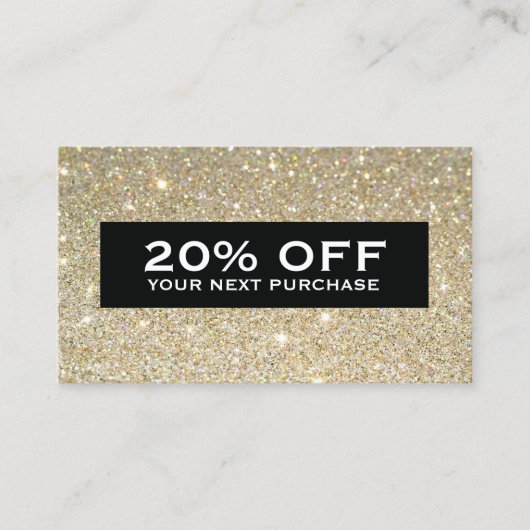 Glamoureuze Glitter Modern Beauty Coupon Kaart (Voorkant)