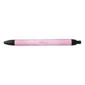 Glamoureuze Glittery Pink Zwarte Inkt Pen (Voorkant)