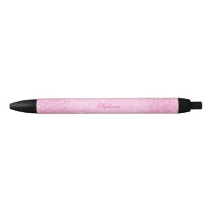 Glamoureuze Glittery Pink Zwarte Inkt Pen