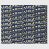 Glamoureuze Glittery Text-50th Wedding Jubileum Cadeaupapier (Vlak)