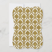 Glamoureuze Gold Damask Bruids Douche Uitnodiging (Achterkant)