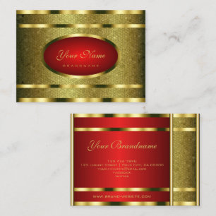 Glamoureuze Gold Effect Snake Patroon met Rode Kle Visitekaartje