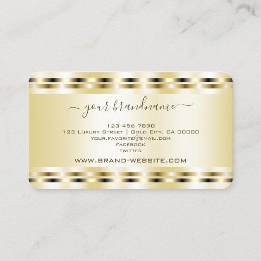 Glamoureuze Gold Effects Professioneel en Elegant Visitekaartje (Achterkant)