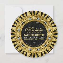 Glamoureuze Gold en Black Girls Night Out Party Kaart