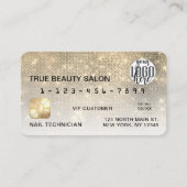 Glamoureuze Gold Sequin Glitter-creditcard Logo Visitekaartje (Voorkant)