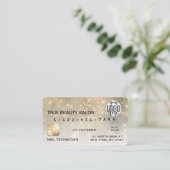 Glamoureuze Gold Sequin Glitter-creditcard Logo Visitekaartje (Staand voorkant)