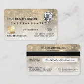 Glamoureuze Gold Sequin Glitter-creditcard Logo Visitekaartje (Voorkant / Achterkant)