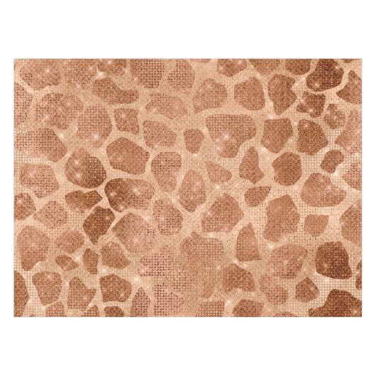Glamoureuze Gold Sparkly Glitter Sequins Giraffe Tafelkleed (Voorkant (Horizontaal))