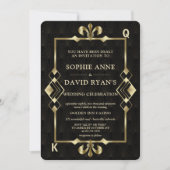 Glamoureuze Goud Casino Las Vegas Poker Huwelijk Kaart (Voorkant)