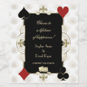 Glamoureuze Goud Casino Vegas Poker Bruiloft Wijn Etiket (Enkel label)
