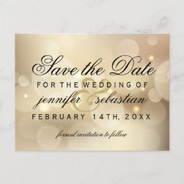 Glamoureuze gouden Bokeh Licht Bruiloft Briefkaart