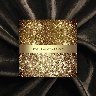 Glamoureuze Gouden Brons Glitter Luxe Vierkante Visitekaartje