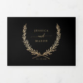 Glamoureuze gouden bruiloft uitnodigingenset drieluik uitnodiging (Cover)