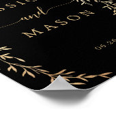 Glamoureuze gouden bruiloft Welkomstbord Poster (Hoek)