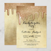 Glamoureuze Gouden Dikke Glitter Drips Bachelorett Kaart (Voorkant / Achterkant)