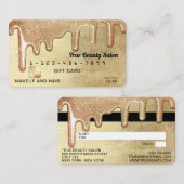Glamoureuze Gouden Dikke Glitter Druppels Gift Cre Visitekaartje (Voorkant / Achterkant)