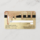 Glamoureuze Gouden Dikke Glitter Druppels Gift Cre Visitekaartje (Achterkant)