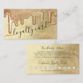 Glamoureuze Gouden Dikke Glitter Druppelt Loyalite Klantenkaartje (Voorkant / Achterkant)