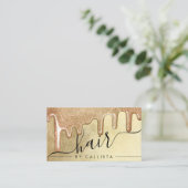 Glamoureuze Gouden Dikke Glitter Drupt Haar Visitekaartje (Staand voorkant)