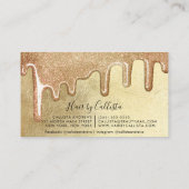 Glamoureuze Gouden Dikke Glitter Drupt Haar Visitekaartje (Achterkant)