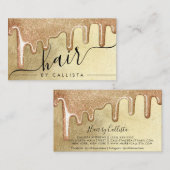 Glamoureuze Gouden Dikke Glitter Drupt Haar Visitekaartje (Voorkant / Achterkant)