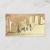 Glamoureuze Gouden Dikke Glitter Drupt Haar Visitekaartje (Voorkant)