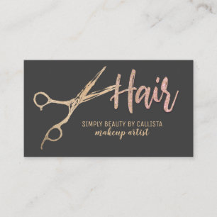 Glamoureuze Gouden Folie Glitter Schaar Haarstylis Visitekaartje