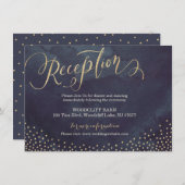 Glamoureuze gouden glinsterende kalligrafie ontvan informatiekaartje (Voorkant / Achterkant)