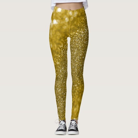 Glamoureuze gouden glitter leggings (Voorkant)