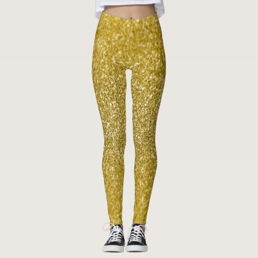 Glamoureuze gouden glitter leggings (Voorkant)