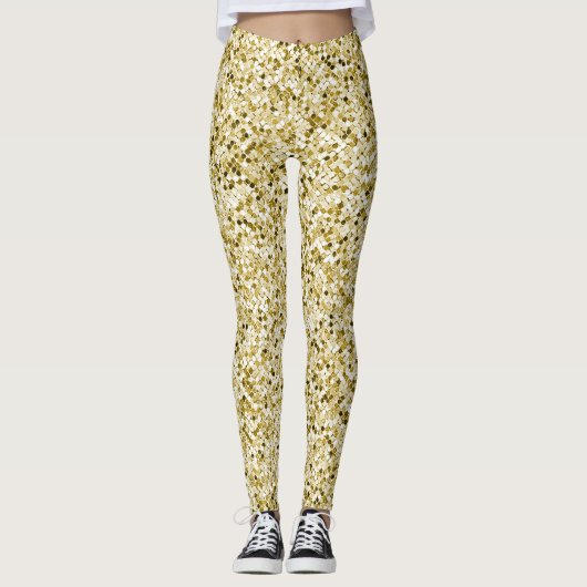 Glamoureuze gouden glitter leggings (Voorkant)