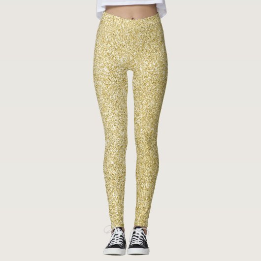 Glamoureuze gouden glitter leggings (Voorkant)