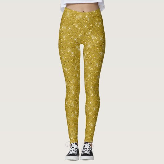 Glamoureuze gouden glitter leggings (Voorkant)