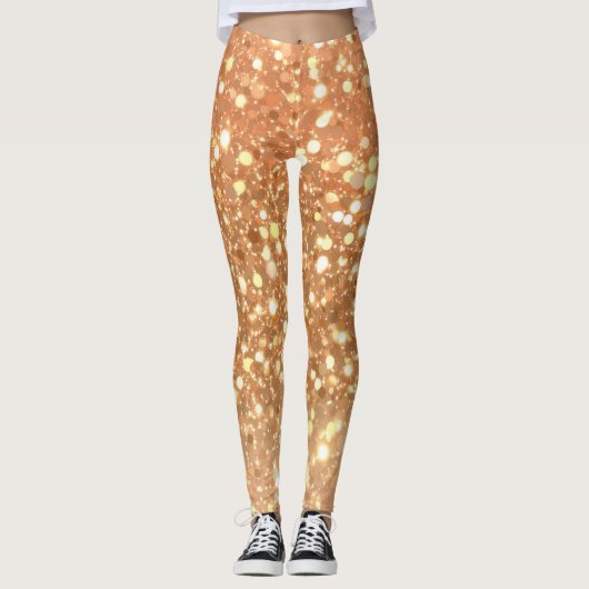 Glamoureuze gouden glitter leggings (Voorkant)