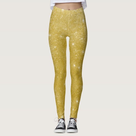 Glamoureuze gouden glitter leggings (Voorkant)