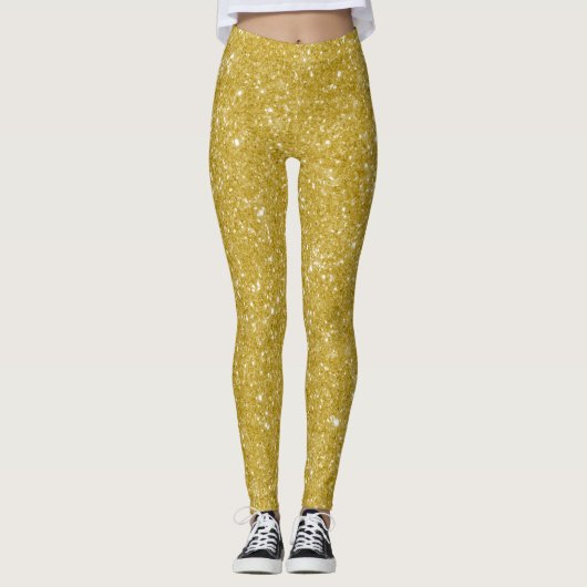Glamoureuze gouden glitter leggings (Voorkant)