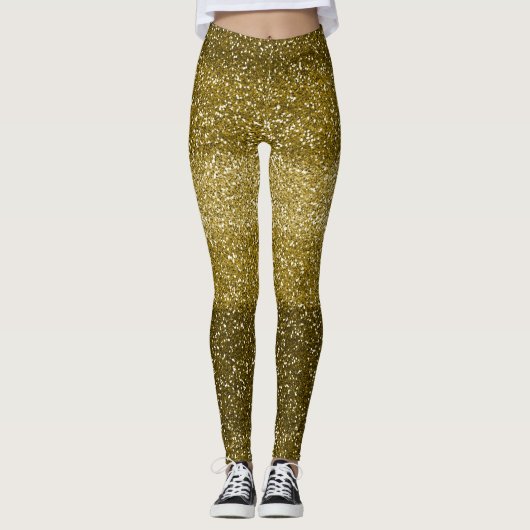 Glamoureuze gouden glitter leggings (Voorkant)