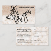 Glamoureuze Gouden Glitter Marmeren Cadeaubon Visitekaartje (Voorkant / Achterkant)